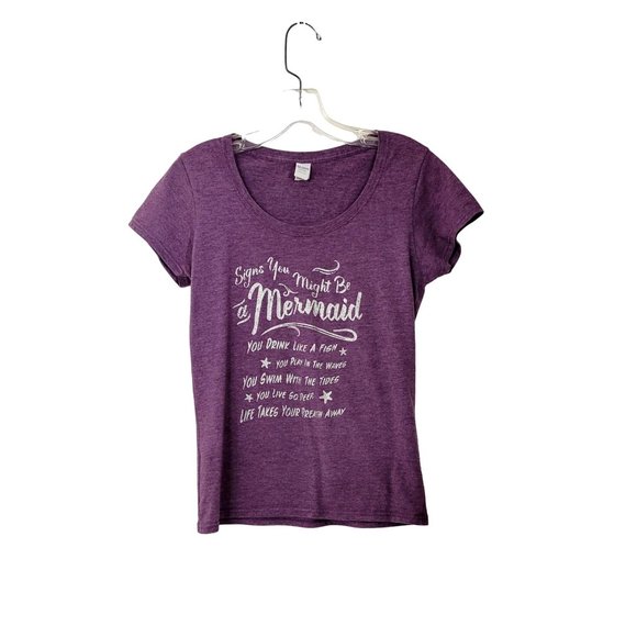 Unbranded Tops - You Might Be A Mermaid Purple T Shirt